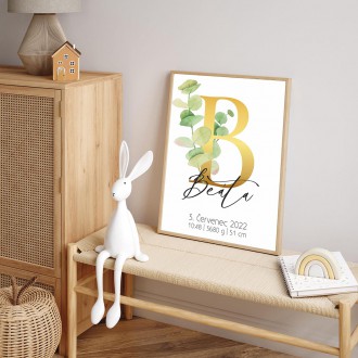 Personalizovateľný plagát Narodenia bábätka - Abeceda "B"