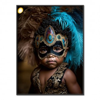 Chlapček s karnevalovou maskou