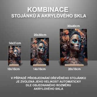 Akrylové sklo Día de Muertos žena 4