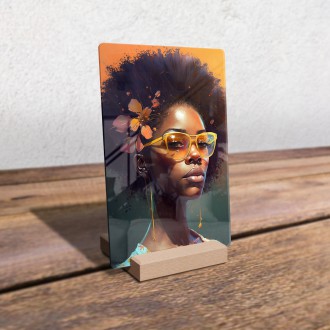 Akrylové sklo Módny portrét - slnečné okuliare 2