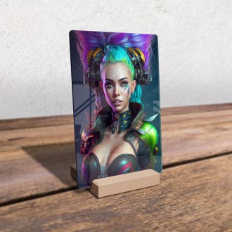 Akrylové sklo Kyberpunkové dievča
