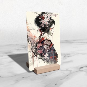 Akrylové sklo Japonské dievča so sakurami 3
