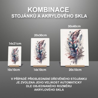 Akrylové sklo Koláž kvetov a peria 7