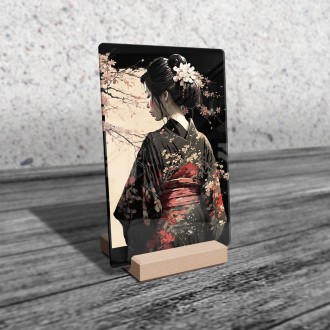 Akrylové sklo Japonské dievča v kimone 2