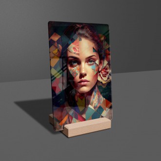 Akrylové sklo Tvár ženy v mozaike 1