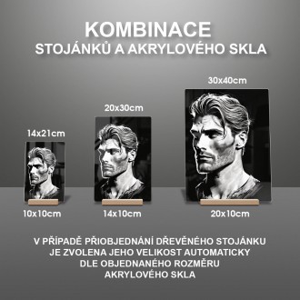 Akrylové sklo Maľba ceruzkou - muž 1
