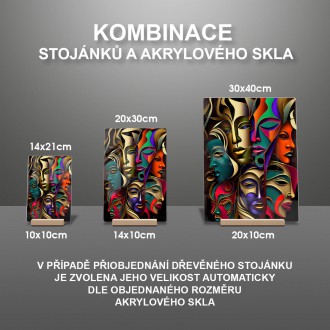 Akrylové sklo Moderné umenie - koláž tvárí