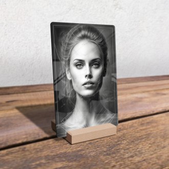 Akrylové sklo Čiernobiely portrét