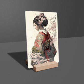 Akrylové sklo Japonské dievča v kimone 1