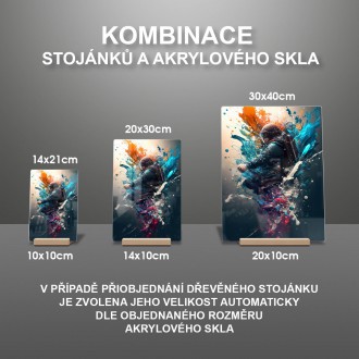 Akrylové sklo Muž v helme vo víre farieb