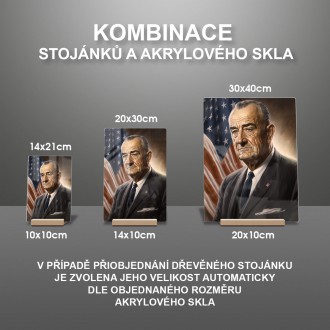 Akrylové sklo Prezident USA Lyndon B. Johnson