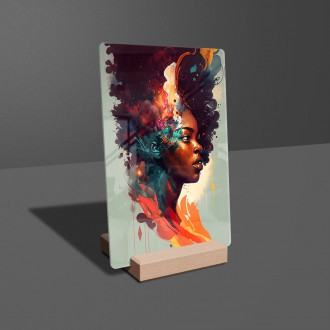 Akrylové sklo Moderné umenie - Ženská tvár vo farbe