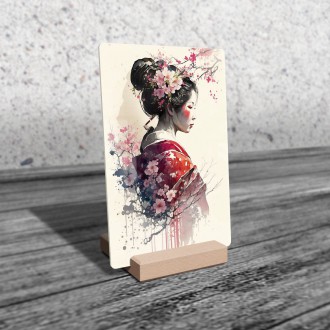 Akrylové sklo Japonská dívka se sakurami 2