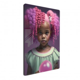 Akrylové sklo Dievča s ružovými vlasmi
