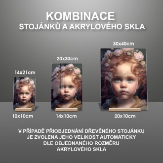 Akrylové sklo Dievčatko s kvetmi vo vlasoch