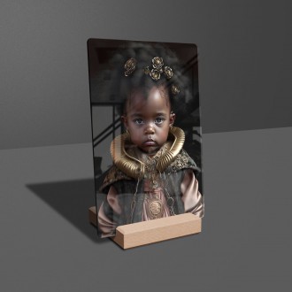 Akrylové sklo Malé dievčatko so zlatými šperkami