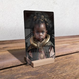 Akrylové sklo Malé dievčatko so zlatými šperkami