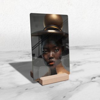 Akrylové sklo Modelka v klobúku 4