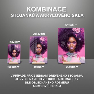 Akrylové sklo Afro s kvetinami