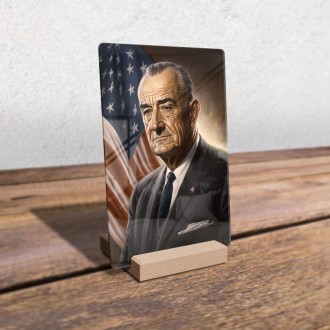 Akrylové sklo Prezident USA Lyndon B. Johnson