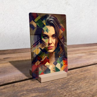 Akrylové sklo Tvár ženy v mozaike