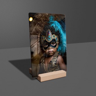 Akrylové sklo Chlapček s karnevalovou maskou