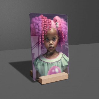 Akrylové sklo Dievča s ružovými vlasmi