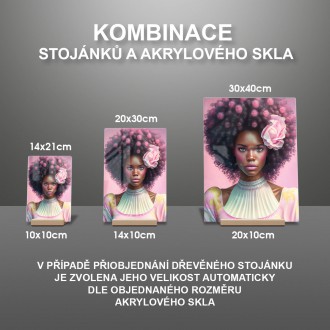 Akrylové sklo Ružové afro