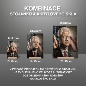 Akrylové sklo Prezident USA Bill Clinton