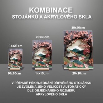 Akrylové sklo Papierová krajina - sakury