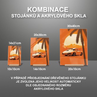 Akrylové sklo Západ slnka retro porsche