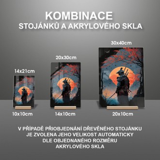 Akrylové sklo Samuraj pod sakurou