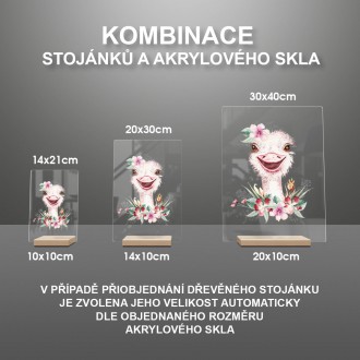 Pobavený pštros v kvetoch