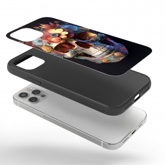 Kryt na mobil Zdobená lebka v kvetoch 4