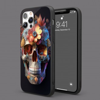 Kryt na mobil Zdobená lebka v kvetoch 4