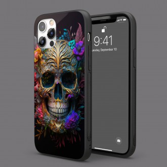 Kryt na mobil Zdobená lebka v kvetoch 2
