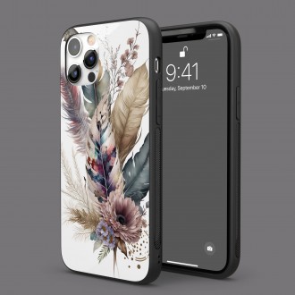 Kryt na mobil Koláž kvetov a peria 3