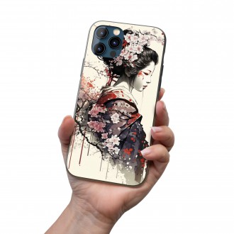 Kryt na mobil Japonské dievča so sakurami 3