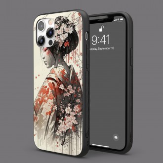 Kryt na mobil Japonské dievča so sakurami 1