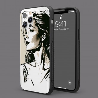 Kryt na mobil Maľba ceruzkou - žena