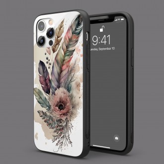 Kryt na mobil Koláž kvetov a peria 1