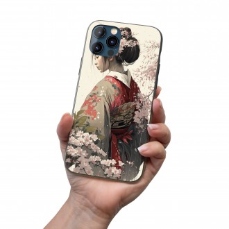 Kryt na mobil Japonské dievča v kimone 1