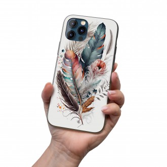 Kryt na mobil Koláž kvetov a peria 2