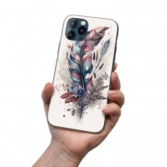 Kryt na mobil Koláž kvetov a peria 7