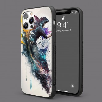 Kryt na mobil Muž v kapucni vo víre farieb