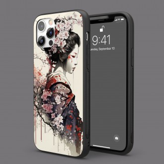 Kryt na mobil Japonské dievča so sakurami 3