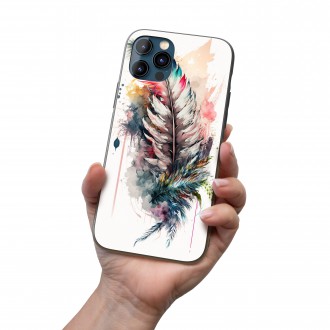 Kryt na mobil Koláž kvetov a peria 6
