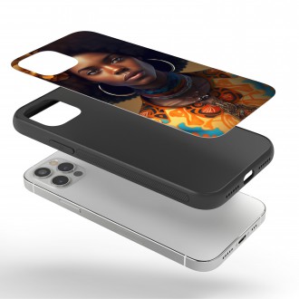 Kryt na mobil Žena v pestrofarebných šatách