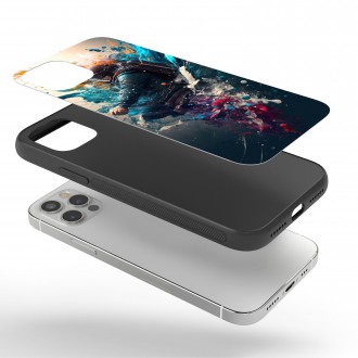 Kryt na mobil Muž v helme vo víre farieb