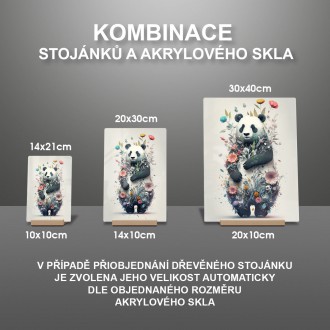 Akrylové sklo Kvetinová panda